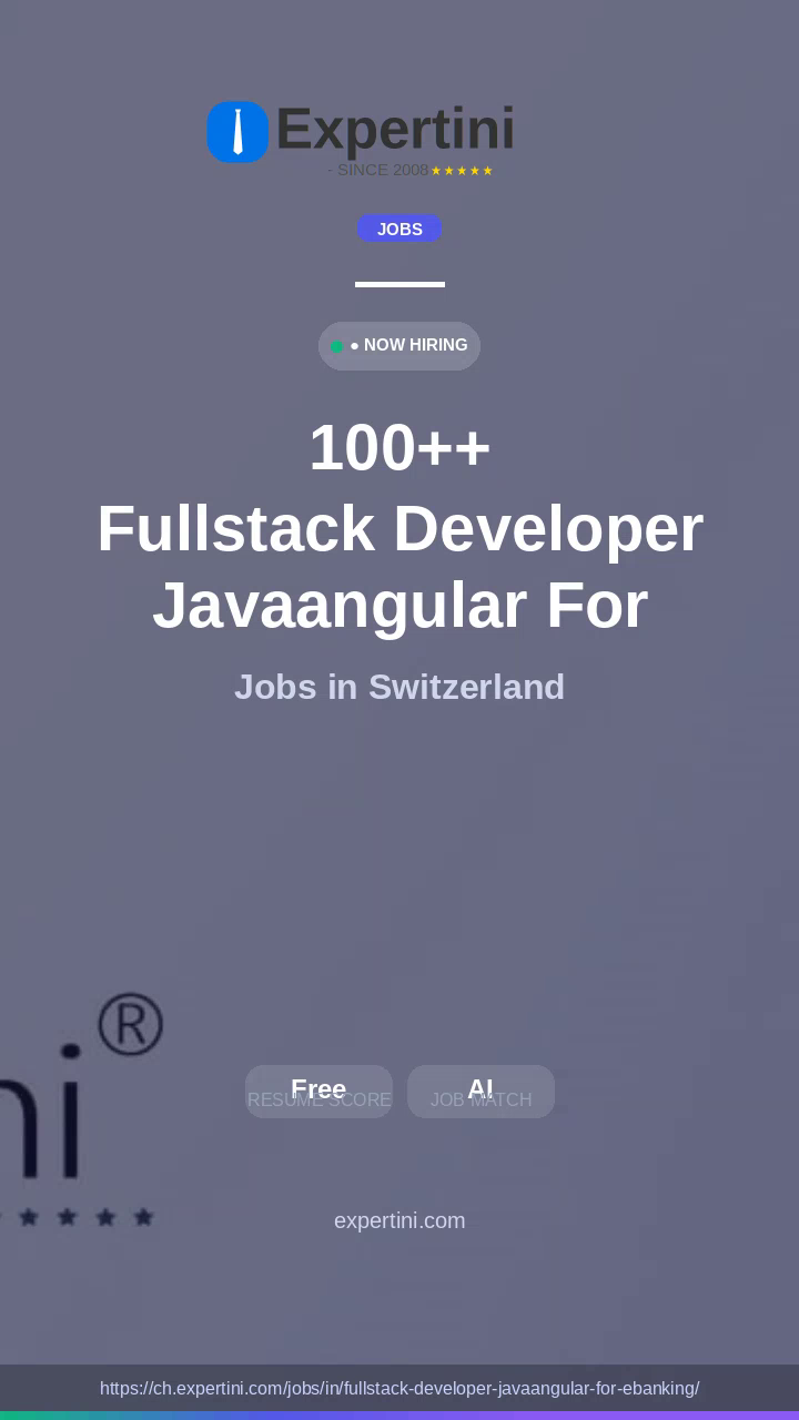 14,014+ Fullstack Developer Javaangular For Ebanking Jobs in Switzerland — Top Companies Hiring August 2026
